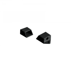 SET OF BLACK PLASTIC END CAPS FOR PROFILE P151B, 2PCS WITH HOLE