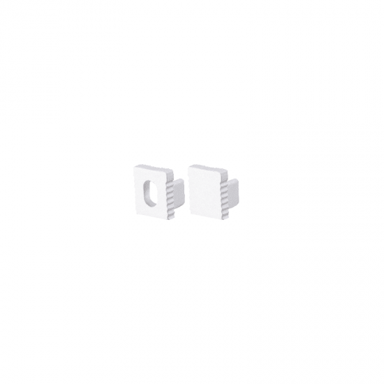 SET OF WHITE PLASTIC END CAPS FOR P178 1PC WITH HOLE & 1PC WITHOUT HOLE