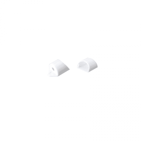 SET OF WHITE PLASTIC END CAPS FOR P163, 2PCS WITH HOLE