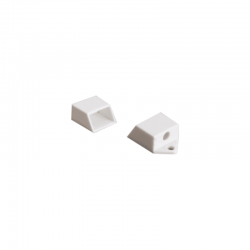 SET OF WHITE PLASTIC END CAPS FOR P151, 2PCS WITH HOLE