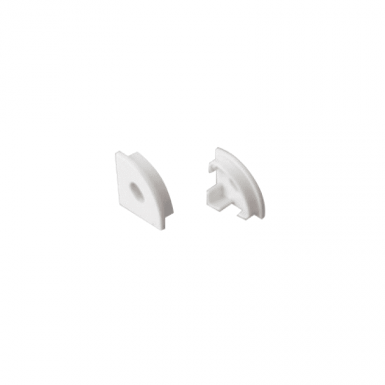 SET OF WHITE PLASTIC END CAPS FOR P161, 1PC WITH HOLE & 1 PC WITHOUT HOLE