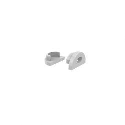 SET OF GREY PLASTIC END CAPS FOR P172, 1 WITHOUT HOLE & 1 WITH HOLE