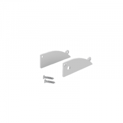 SET OF SILVER METAL END CAPS FOR P173, 1 WITHOUT HOLE & 1 WITH HOLE