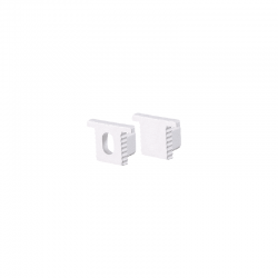 SET OF WHITE PLASTIC END CAPS FOR P189 1PC WITH HOLE & 1PC WITHOUT HOLE