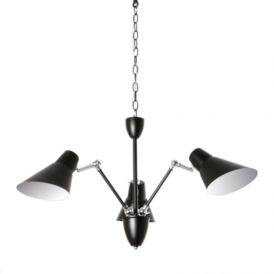 ΚΡΕΜΑΣΤΟ Φ/Σ 3ΧΕ27 ΜΕΤΑΛΛΙΚΟ ΜΑΥΡΟ/ΧΡΩΜΙΟ Φ72ΧΗ120CM