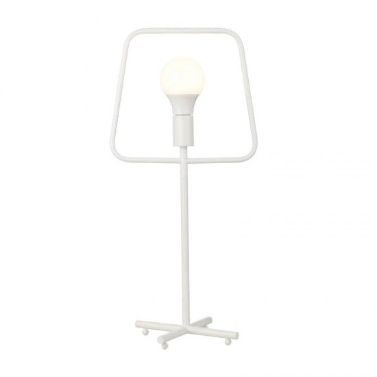 ΕΠΙΤΡΑΠΕΖΙΟ Φ/Σ 1ΧΕ27 ΛΕΥΚΟ ΜΕΤΑΛΛΙΚΟ 30Χ23ΧΗ63CM