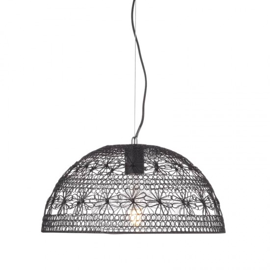 ΚΡΕΜΑΣΤΟ Φ/Σ 1ΧΕ27 ΜΑΥΡΟ ΥΦΑΣΜΑ & ΜΕΤΑΛΛΟ Φ40ΧΗ120CM