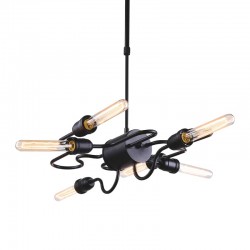 ΚΡΕΜΑΣΤΟ Φ/Σ 6ΧΕ27 ΜΕΤΑΛΛΙΚΟ ΜΑΥΡΟ 63X71XH95CM