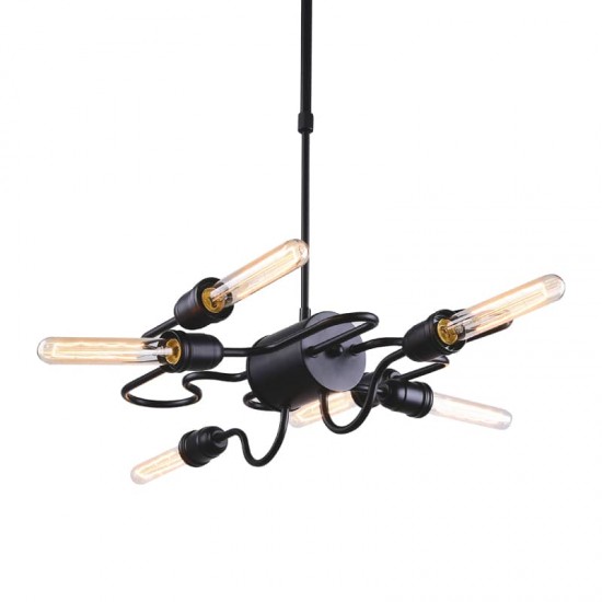 ΚΡΕΜΑΣΤΟ Φ/Σ 6ΧΕ27 ΜΕΤΑΛΛΙΚΟ ΜΑΥΡΟ 63X71XH95CM