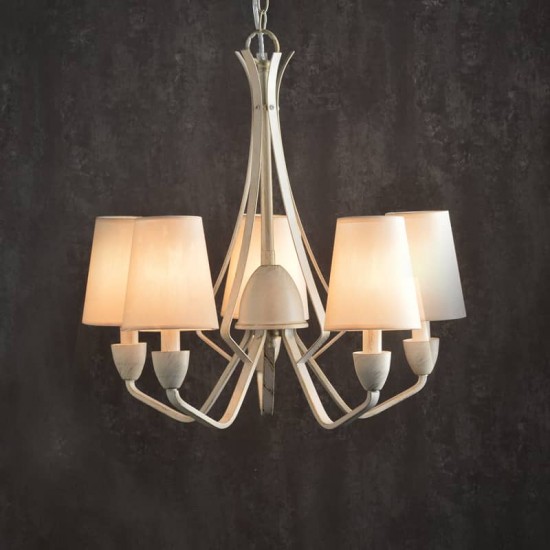 ΚΡΕΜΑΣΤΟ Φ/Σ 5XE14 ΠΑΤΙΝΑ ΜΕΤΑΛΛΟ-ΚΡΕΜ ΑΜΠΑΖΟΥΡ Φ56cm