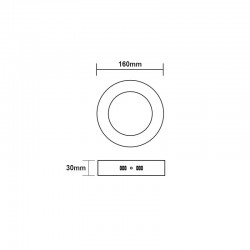 LED SLIM PANEL WHITE ROUND CEIL.12W 4000K 1100Lm Φ170 230V AC Ra80