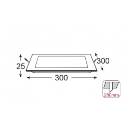 LED PANEL ΧΩΝ. ΤΕΤΡ. 26W 3.000K 1940Lm 230V 300mm Ra80