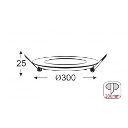 LED PANEL ΧΩΝ. ΣΤΡ. ΝΜ 26W 3.000K 1940Lm 230V Φ300 Ra80