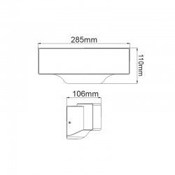 ^LED SMD WALL LUMINAIRE 13W 710LM 110° 230V AC 3.000K DARK GREY CRI80 IP65 30.000HRS ^LED SMD WALL LUMINAIRE 13W 710LM 110° 230V AC 3.000K DARK GREY CRI80 IP65 30.000HRS