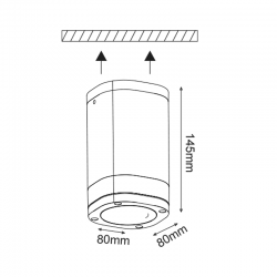 ^GU10 CEILING LUMINAIRE 230V AC DARK GREY IP54 MAX.35W