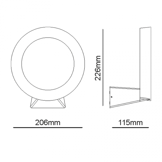 ^LED SMD WALL LUMINAIRE 8W 220LM 110° 230V AC 3.000K DARK GREY CRI80 IP54 30.000HRS