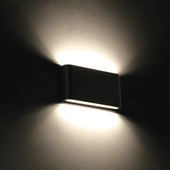 ^LED SMD WALL LUMINAIRE 11W 570LM 60° 230V AC 3.000K DARK GREY CRI80 IP54 30.000HRS