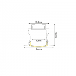 BROOK ALUMINUM PROFILE P116 WITH OPAL PC DIFFUSER 2m/pc BROOK ALUMINUM PROFILE P116 WITH OPAL PC DIFFUSER 2m/pc