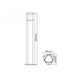 ^LED SMD POST LUMINAIRE 7W 410LM 340° 230V AC 3.000K DARK GREY CRI80 IP54 30.000HRS