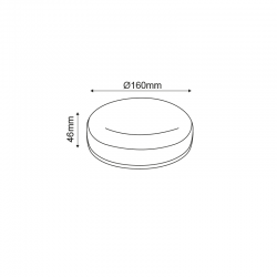 LED PC WHITE CEILING LUMINAIRE 230V AC IP66 12W 1010lm 3000K 120° Ra80