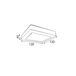 SQUARE NM CEIL.LED SLIMPANEL 8W 6000K 520Lm230V 120X120 Ra80