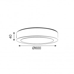 ROUND W CEIL. LED SLIM PANEL 50W 3000K 4000Lm 230V Φ600x40mm