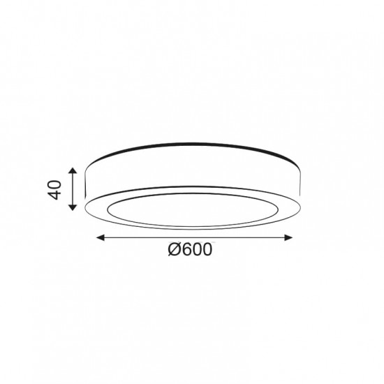 ROUND W CEIL. LED SLIM PANEL 50W 3000K 4000Lm 230V Φ600x40mm