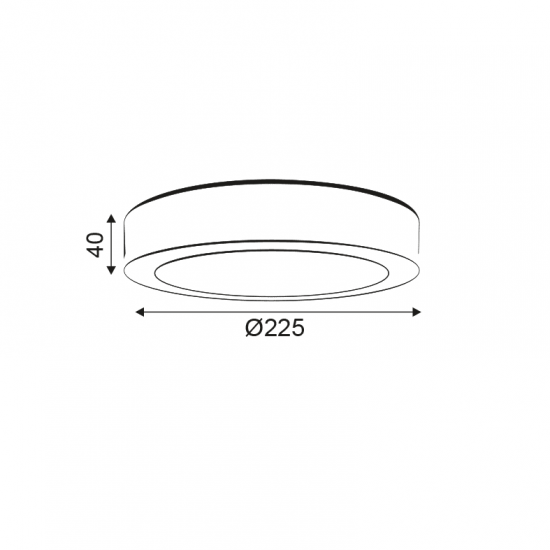 ROUND W  CEIL LED DIM SLIM PANEL 20W 6000K 1480Lm 230V Φ225