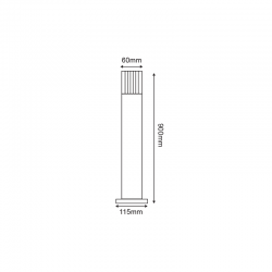 POLE 90CM CLEAR 2W LED 3000K 230V GREY