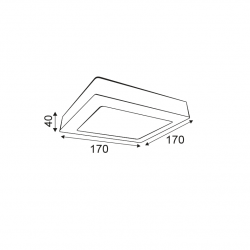 ROUND W CEIL.LED SLIMPANEL 14W 6000K 990Lm 230V 172X172 Ra80