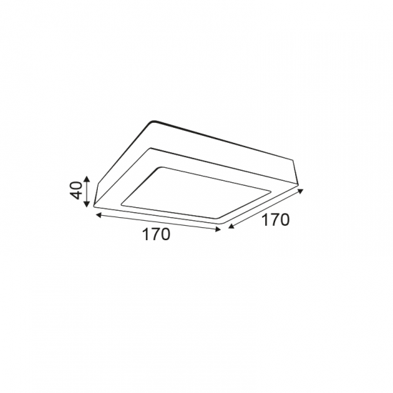ROUND W CEIL.LED SLIMPANEL 14W 6000K 990Lm 230V 172X172 Ra80