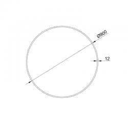 ELL ALUMINUM PROFILE WITH OPAL COVER INWARD Φ900 ELL ALUMINUM PROFILE WITH OPAL COVER INWARD Φ900
