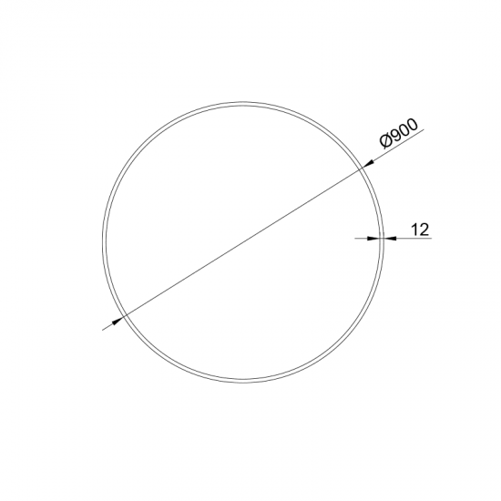 ELL ALUMINUM PROFILE WITH OPAL COVER INWARD Φ900