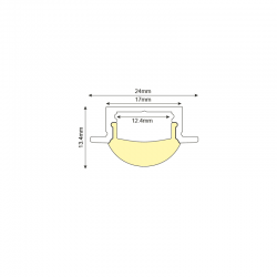 ESME ALUMINUM PROFILE P101 WITH SEMI-CLEAR 60o PC DIFFUSER 2m/pc ESME ALUMINUM PROFILE P101 WITH SEMI-CLEAR 60o PC DIFFUSER 2m/pc
