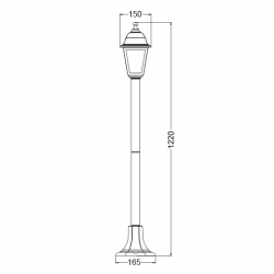 4S PLASTIC FLOOR GARDEN RUST LUMINAIRE 100CM E27 IP44