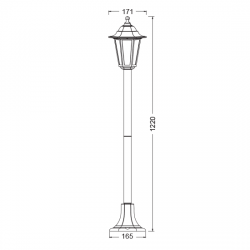 6S PLASTIC FLOOR GARDEN WHITE LUMINAIRE 100CM E27 IP44