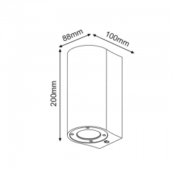 ^ΣΤΡΟΓΓΥΛΟ ΕΠΙΤΟΙΧΟ ΦΩΤΙΣΤΙΚΟ UP-DOWN IP65 2XGU10 ΜΑΥΡΟ ΤΣΙΜΕΝΤΟ