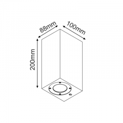 ^ΤΕΤΡΑΓΩΝΟ ΕΠΙΤΟΙΧΟ ΦΩΤΙΣΤΙΚΟ UP-DOWN IP65 2XGU10 ΛΕΥΚΟ ΤΣΙΜΕΝΤΟ