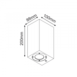 ^ΤΕΤΡΑΓΩΝΟ ΕΠΙΤΟΙΧΟ ΦΩΤΙΣΤΙΚΟ UP-DOWN IP65 2XGU10 ΜΑΥΡΟ ΤΣΙΜΕΝΤΟ