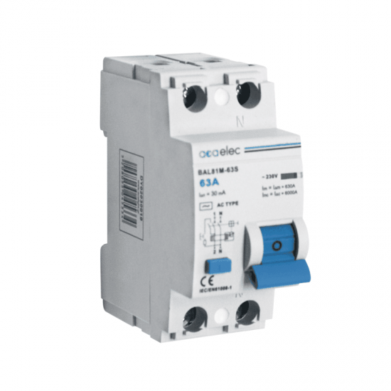 RCCB 2x63A 30mA 2M A-Type