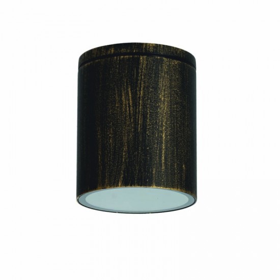 ^GU10  ROUND CEILING LUMINAIRE 230V AC GOLDEN BLACK IP65 GU10 MAX.35W