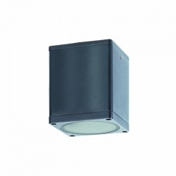 ^GU10  SQUARE CEILING LUMINAIRE 230V AC DARK GREY IP65 GU10 MAX.35W