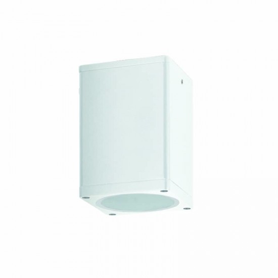 ^E27 PAR30 SQUARE  CEILING LUMINAIRE 230V AC MATT WHITE IP65 MAX.35W