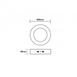 LED SLIM PANEL WHITE ROUND CEIL. 48W 3000K 3760Lm Φ600 230V Ra80
