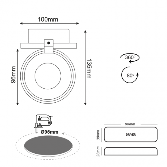 ΣΠΟΤ ΧΩΝ. ΛΕΥΚΟΜΑΤ 10W COBEPISTARLED 2.700K 700LM 0-359 0-80 ΣΠΟΤ ΧΩΝ. ΛΕΥΚΟΜΑΤ 10W COBEPISTARLED 2.700K 700LM 0-359 0-80