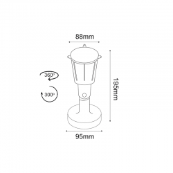 LED PP BLACK SPOT LIGHT230V IP54 6W 6000K 500Lm SMD120°Ra80
