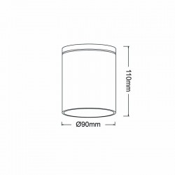 ^GU10  ROUND CEILING LUMINAIRE 230V AC GOLDEN BLACK IP65 GU10 MAX.35W