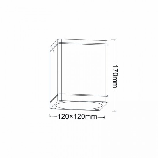 ^E27 PAR30 SQUARE  CEILING LUMINAIRE 230V AC MATT WHITE IP65 MAX.35W