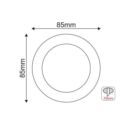 ^  ΣΠΟΤ IP45 ΛΕΥΚΟ ΔΙΑΦΑΝΕΣ ΓΥΑΛΙ H85