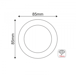 ΣΠΟΤ IP45 ΜΑΥΡΟ ΔΙΑΦΑΝΕΣ ΓΥΑΛΙ H85